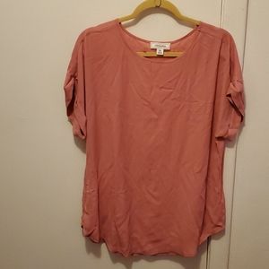 Zenana peach blouse with cute feminine sleeves